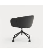Chaise à roulettes avec accoudoirs Add noire  - 56x58x52/81cm