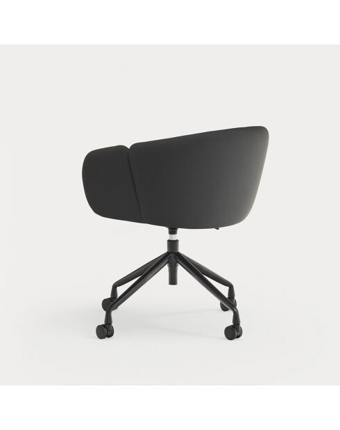 Chaise à roulettes avec accoudoirs Add noire - 56x58x52/81cm