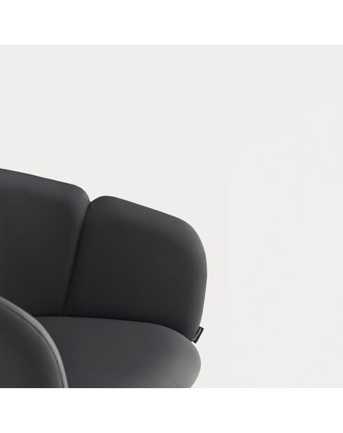 Chaise à roulettes avec accoudoirs Add noire - 56x58x52/81cm