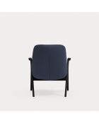 66201 Poltrona piccola Dins blu scuro con gambe in legno nere - 83x77x43/93 cm