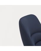 66201 Poltrona piccola Dins blu scuro con gambe in legno nere - 83x77x43/93 cm