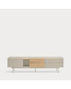 Meuble TV Otto 2 portes et 2 tiroirs sable et chêne - 180x40x45cm