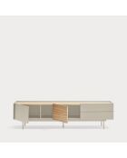 Meuble TV Otto 2 portes et 2 tiroirs sable et chêne - 180x40x45cm
