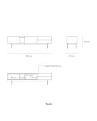 Meuble TV Otto 2 portes et 2 tiroirs sable et chêne - 180x40x45cm
