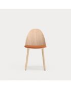 2 chaises Uma naturel clair avec assise terracotta - 50x51x45/82cm