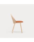 2 chaises Uma naturel clair avec assise terracotta - 50x51x45/82cm