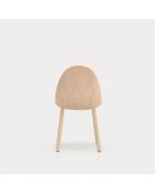 2 chaises Uma naturel clair avec assise terracotta - 50x51x45/82cm