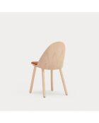2 chaises Uma naturel clair avec assise terracotta - 50x51x45/82cm
