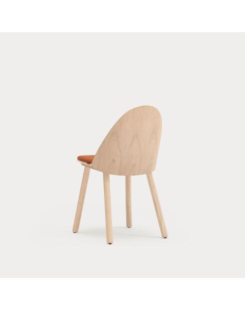 2 chaises Uma naturel clair avec assise terracotta - 50x51x45/82cm