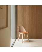 2 chaises Uma naturel clair avec assise terracotta - 50x51x45/82cm
