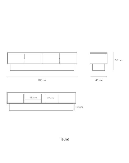 Totem tv-meubel met 4 deuren antracietgrijs - 200x47x50cm