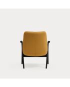 Fauteuil petit format 62108 Dins moutarde avec pieds noirs en bois - 83x77x43/93cm