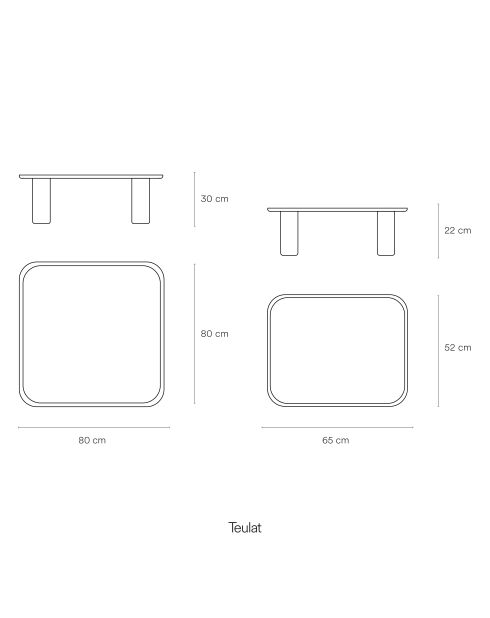 Juego de mesa nido Nest negro, 79/64x79/49x30,4/22,4 cm