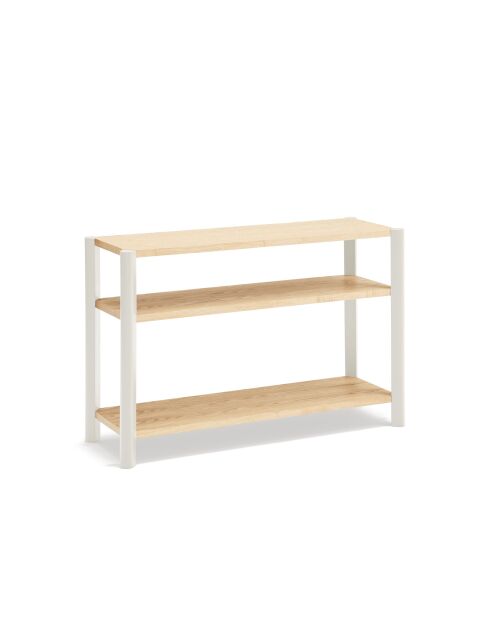 Libreria con 3 ripiani crema - 125,5x42,5x84cm