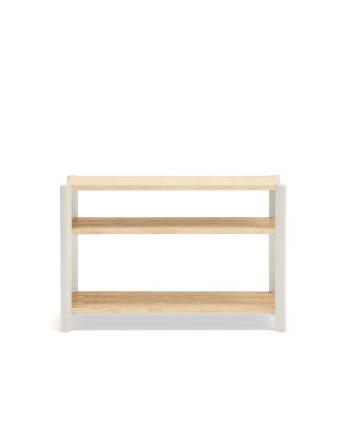 Libreria con 3 ripiani crema - 125,5x42,5x84cm