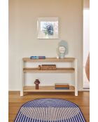Libreria con 3 ripiani crema - 125,5x42,5x84cm