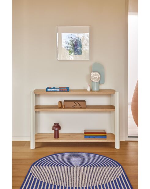 Libreria con 3 ripiani crema - 125,5x42,5x84cm