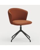 2 Add 107-0035 sedie in terracotta con piedino a ragno girevole nero - 56x58x48/81cm