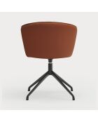 2 Add 107-0035 sedie in terracotta con piedino a ragno girevole nero - 56x58x48/81cm