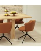2 Add 107-0035 sedie in terracotta con piedino a ragno girevole nero - 56x58x48/81cm