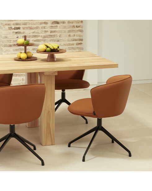 2 Add 107-0035 sedie in terracotta con piedino a ragno girevole nero - 56x58x48/81cm