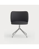 2 sedie Mogi 107-9035 nere con gambe cromate - 59x56x49/81cm