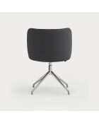 2 sedie Mogi 107-9035 nere con gambe cromate - 59x56x49/81cm