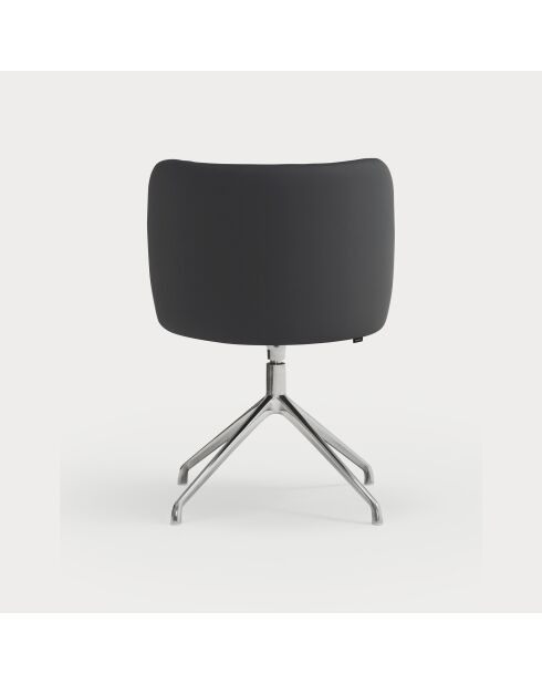 2 schwarze Mogi 107-9035 Stühle mit verchromten Beinen — 59 x 56 x 49/81 cm