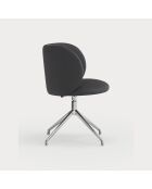 2 sedie Mogi 107-9035 nere con gambe cromate - 59x56x49/81cm