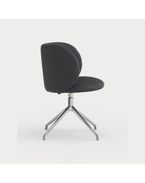 2 schwarze Mogi 107-9035 Stühle mit verchromten Beinen — 59 x 56 x 49/81 cm