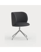 2 sedie Mogi 107-9035 nere con gambe cromate - 59x56x49/81cm
