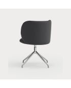 2 sedie Mogi 107-9035 nere con gambe cromate - 59x56x49/81cm
