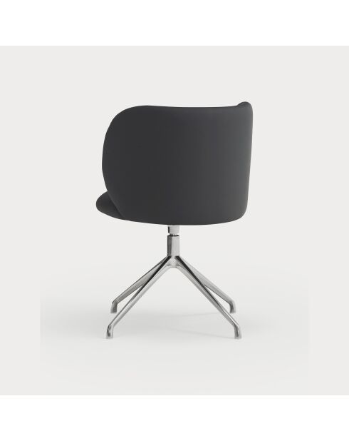 2 schwarze Mogi 107-9035 Stühle mit verchromten Beinen — 59 x 56 x 49/81 cm