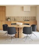 2 sedie Mogi 107-9035 nere con gambe cromate - 59x56x49/81cm