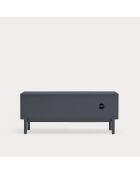 Corvo TV-Ständer 1 Tür, 2 Schubladen und 1 Nische in dunklem Anthrazit - 140x40x56cm