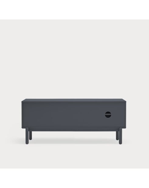 Corvo TV-Ständer 1 Tür, 2 Schubladen und 1 Nische in dunklem Anthrazit - 140x40x56cm