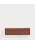 Consola Otto 2 puertas y 2 cajones de ladrillo rojo y roble - 110x35x23 cm