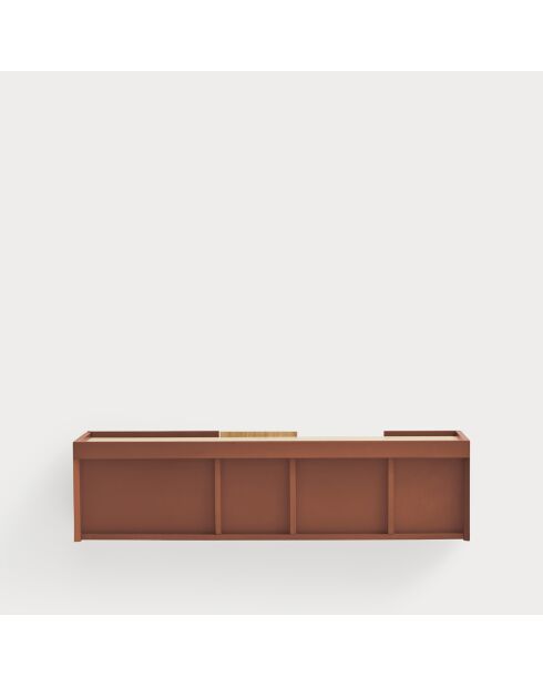Otto-Konsole mit 2 Türen und 2 Schubladen aus rotem Backstein und Eiche — 110x35x23cm