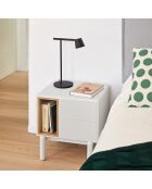 Comodino Corvo 2 cassetti e 1 nicchia crema - 48x35x55cm