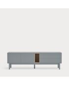Corvo tv-meubel 2 deuren, 2 laden en 1 parelgrijze nis - 180x40x56cm