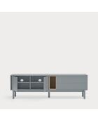 Corvo tv-meubel 2 deuren, 2 laden en 1 parelgrijze nis - 180x40x56cm