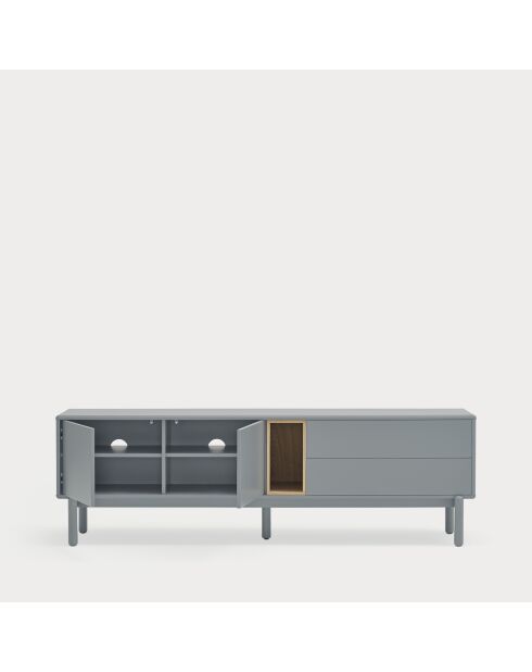 Corvo tv-meubel 2 deuren, 2 laden en 1 parelgrijze nis - 180x40x56cm