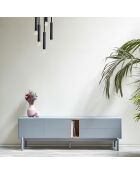 Corvo tv-meubel 2 deuren, 2 laden en 1 parelgrijze nis - 180x40x56cm