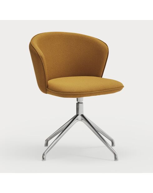 2 Add 62095 mosterdstoelen met chromen poten - 56x58x48/81cm