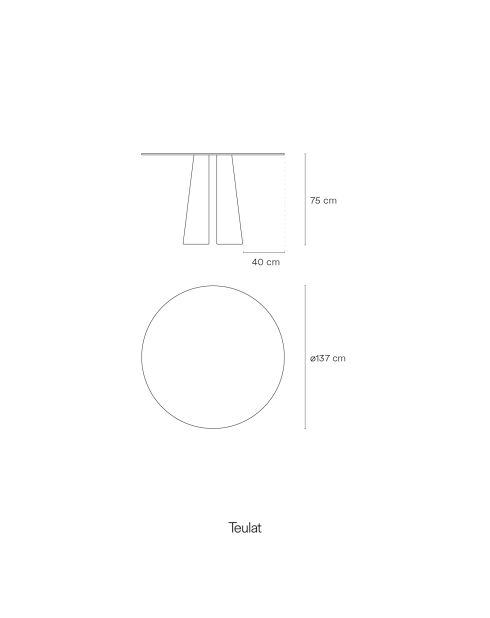 Table ronde Cep naturelle - 137x137x75cm