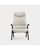 Fauteuil grand format 61200 Dins crème avec pieds noirs - 74x80x43/115cm