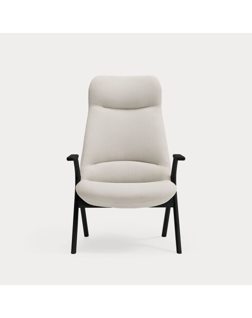 Großer Sessel 61200 Dins cremefarben mit schwarzen Beinen - 74x80x43/115cm