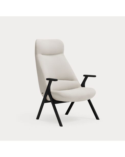 Großer Sessel 61200 Dins cremefarben mit schwarzen Beinen - 74x80x43/115cm