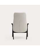 Fauteuil grand format 61200 Dins crème avec pieds noirs - 74x80x43/115cm