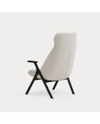 Fauteuil grand format 61200 Dins crème avec pieds noirs - 74x80x43/115cm